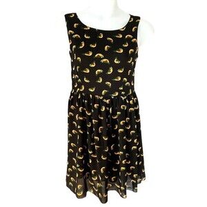 Robin Bird Print Dress sz L * Shikha London Floaty Lightweight Sleeveless